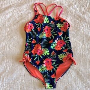 Girls Wonder Nation One Shoulder Swim Suit size 10/12
